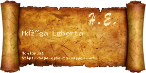 Hága Egberta névjegykártya